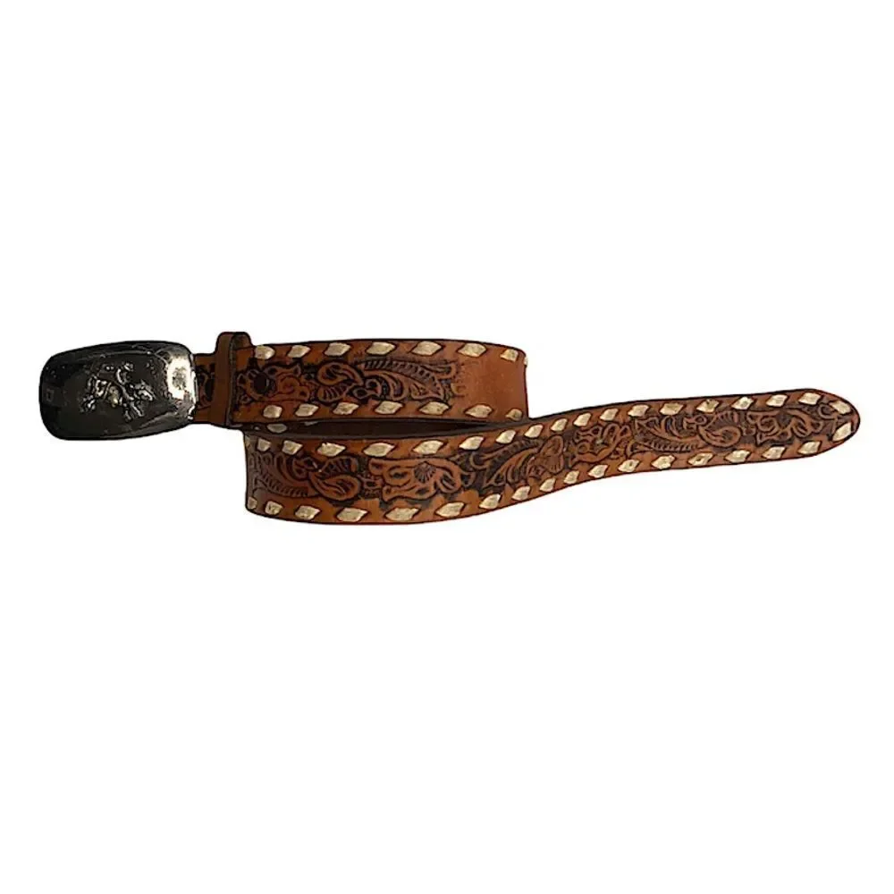 Vintage Boys’ Tooled Leather Belt 22.5